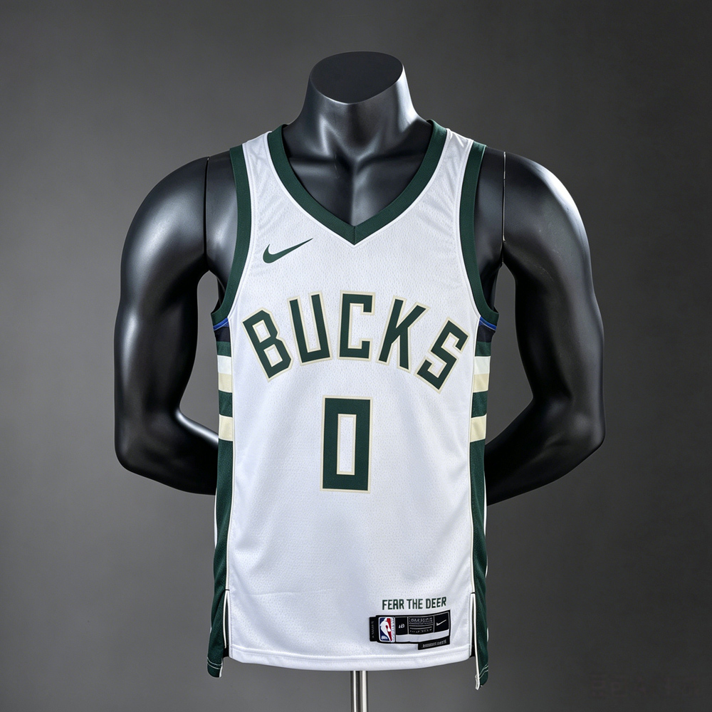 Milwaukee Bucks City Edition Damian Lillard #0 NBA Jersey Silk Version