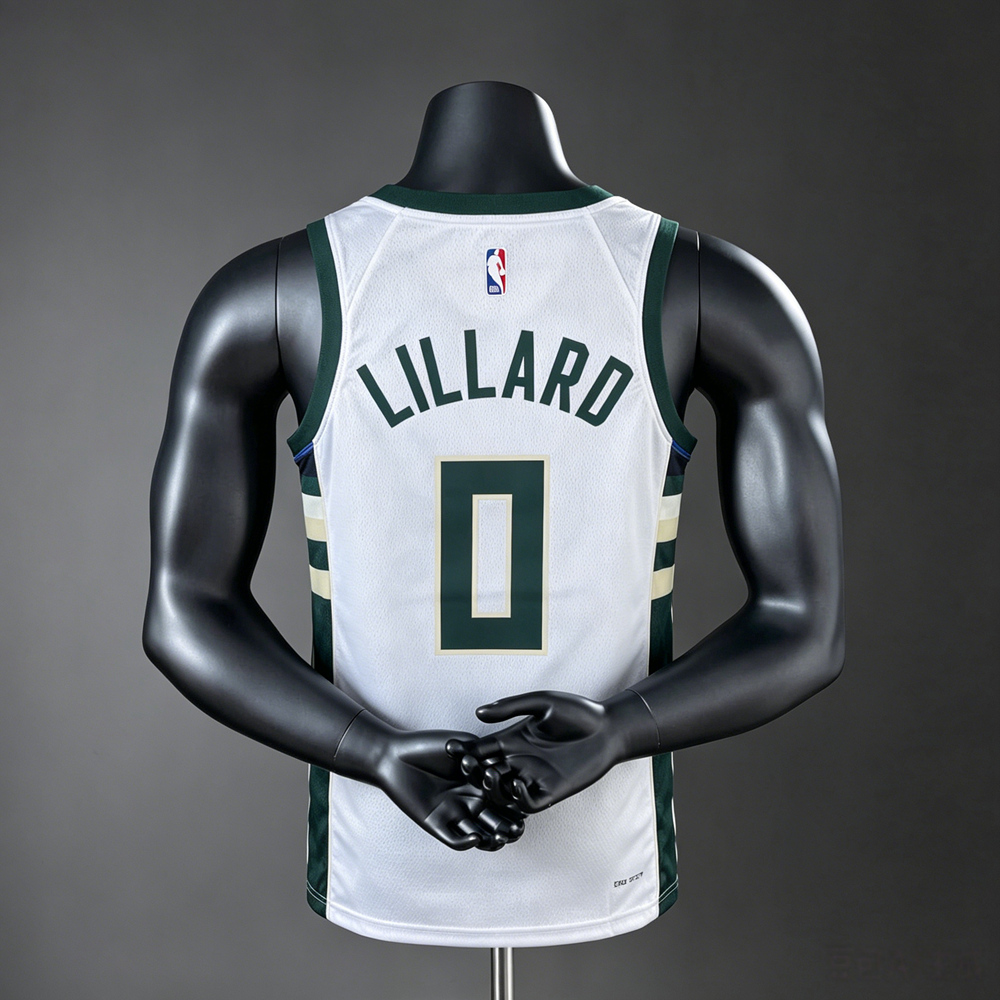 Milwaukee Bucks City Edition Damian Lillard #0 NBA Jersey Silk Version Foto 2