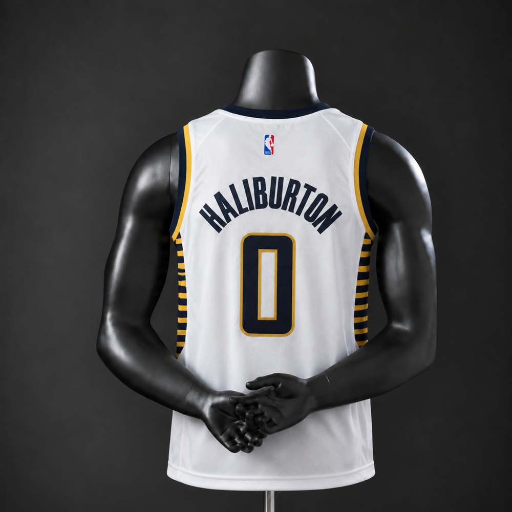 Indiana Pacers Association Edition Haliburton #0 NBA Jersey Embroidered Version Foto 2