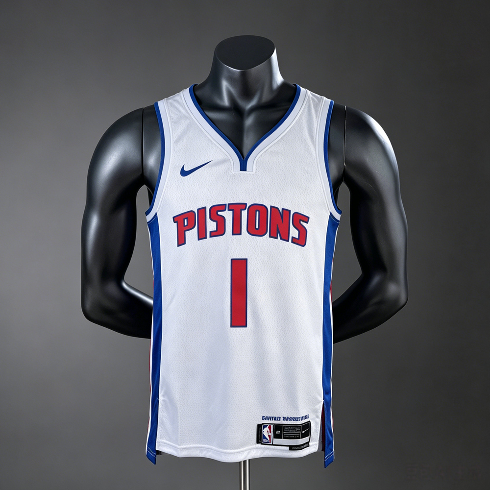 Detroit Pistons Retro Edition Iverson #1 NBA Jersey Silk Version