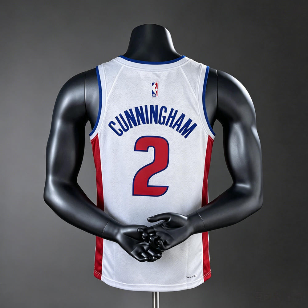 Detroit Pistons Classic Edition Cunningham #2 NBA Jersey Silk Version Foto 2