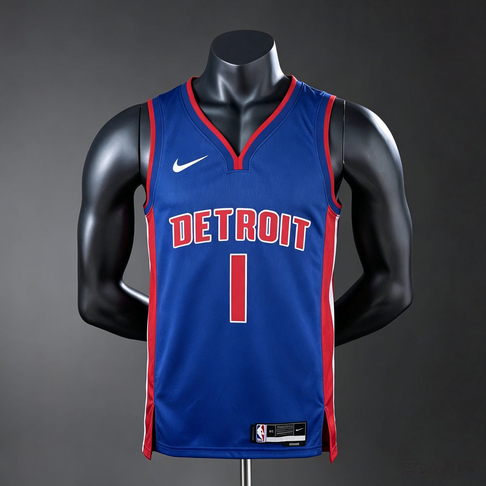 Detroit Pistons Classic Edition Iverson #1 NBA Jersey Silk Version