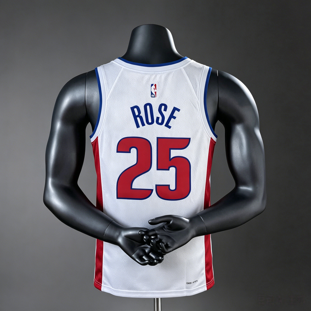 Detroit Pistons Retro Edition Rose #25 NBA Jersey Silk Version Foto 2