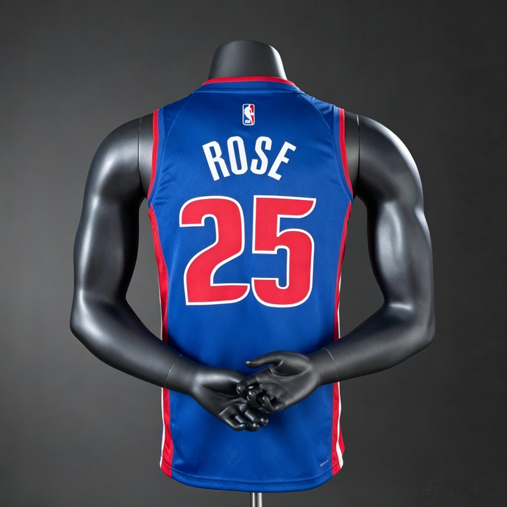 Detroit Pistons Classic Edition Rose #25 NBA Jersey Silk Version Foto 2