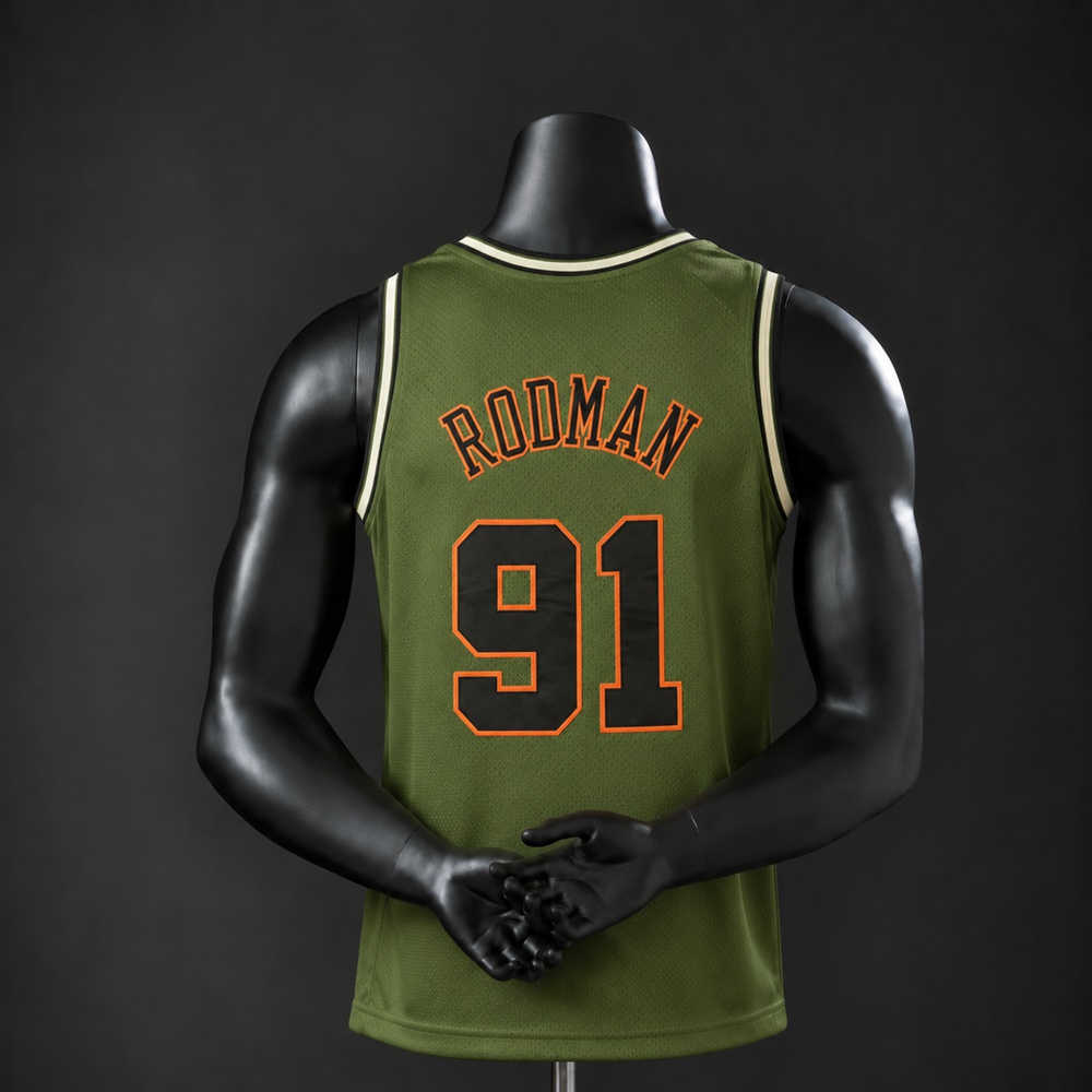 Chicago Bulls Hardwood Classics Dennis Rodman #91 NBA Jersey Embroidered Version Foto 2