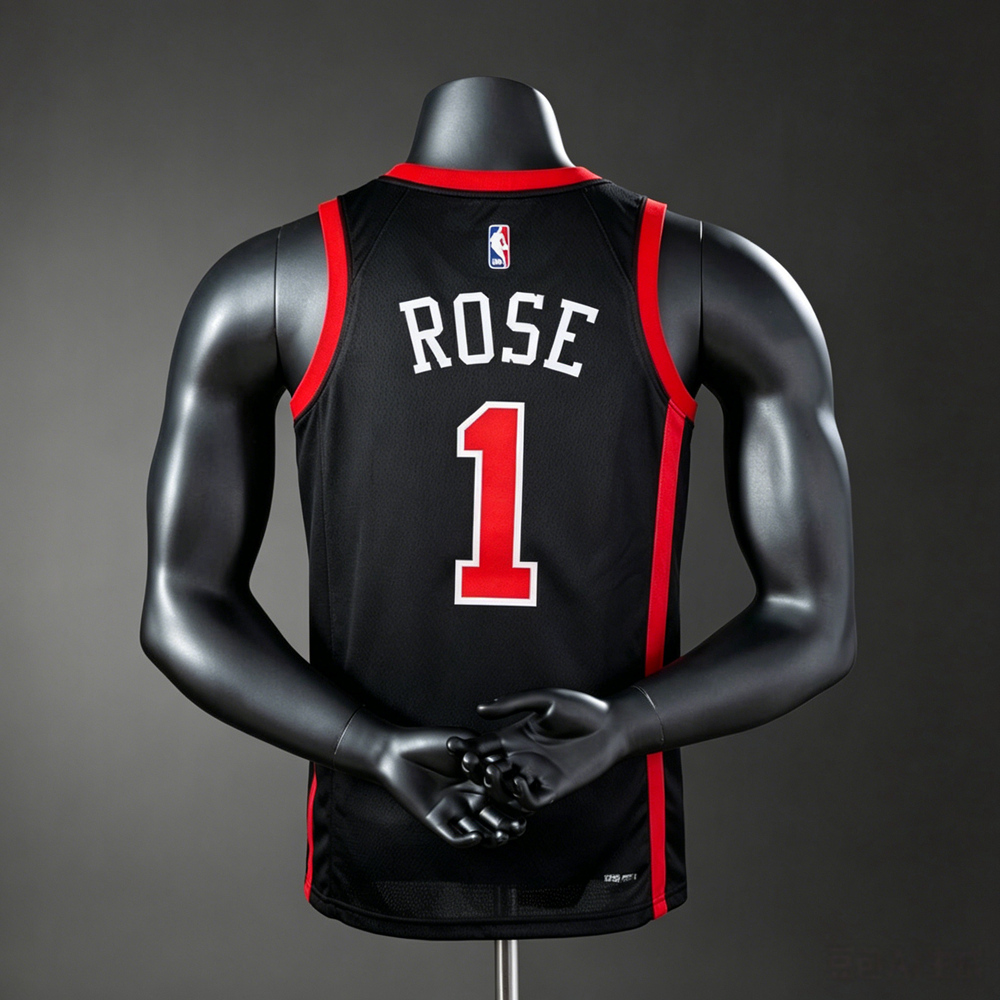 Chicago Bulls City Edition Derrick Rose #1 NBA Jersey Silk Version Foto 2
