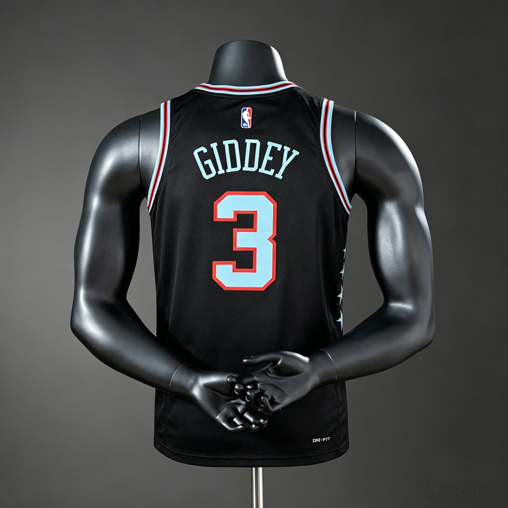 Chicago Bulls City Edition Giddey #3 NBA Jersey Silk Version Foto 2