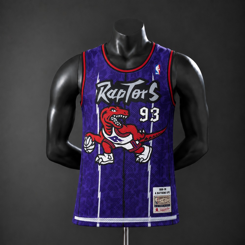 Toronto Raptors Hardwood Classics A Bathing Ape Edition #93 NBA Jersey Embroidered Version