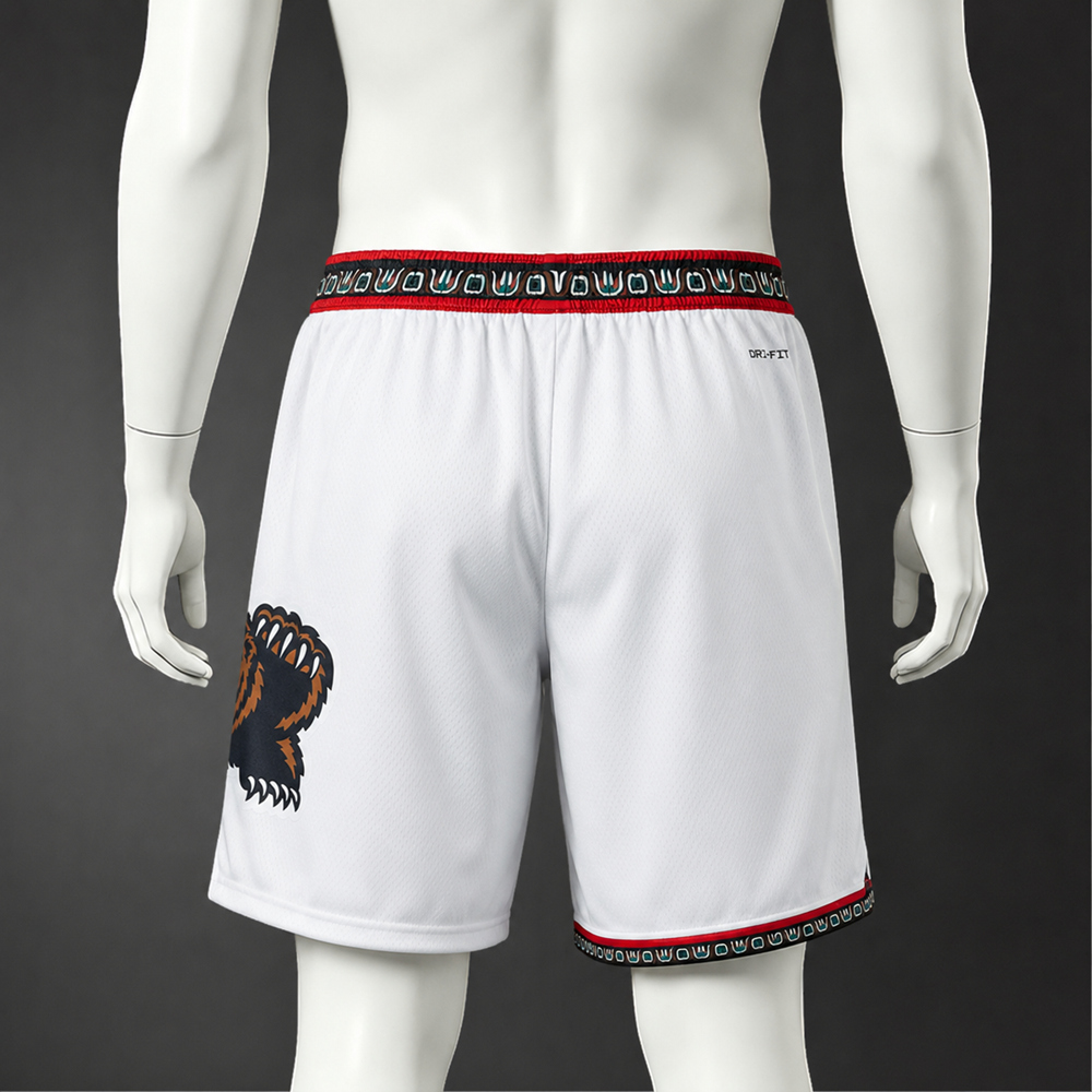 Toronto Raptors White Edition Basketball NBA Shorts Silk Version Foto 2