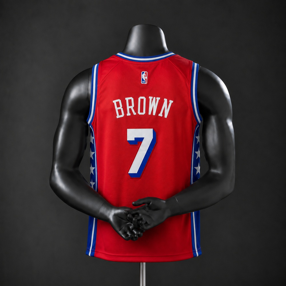 Philadelphia 76ers Statement Edition Jaylen Brown #7 NBA Jersey Embroidered Version Foto 2