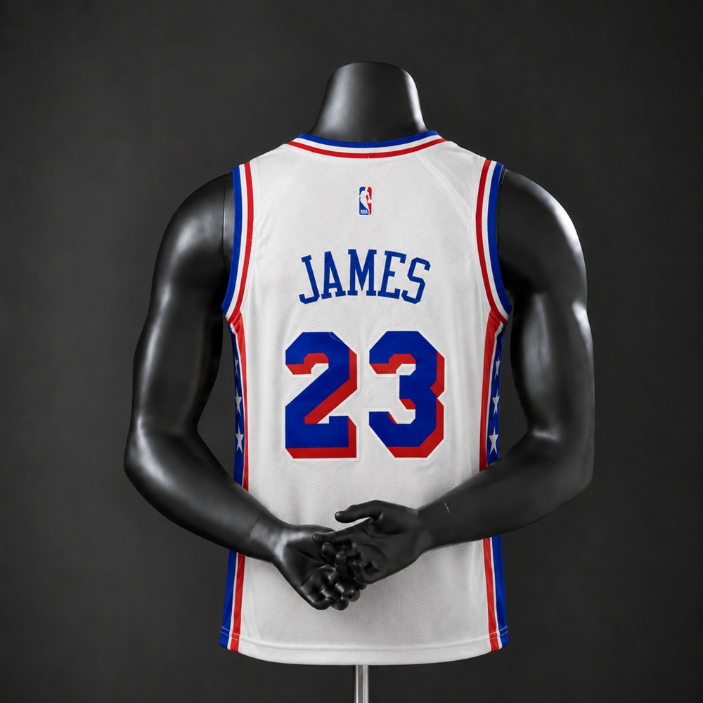 Philadelphia 76ers Association Edition LeBron James #23 NBA Jersey Embroidered Version Foto 2