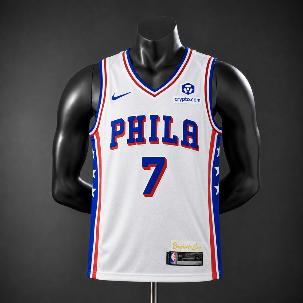 Philadelphia 76ers Association Edition Jaylen Brown #7 NBA Jersey Embroidered Version
