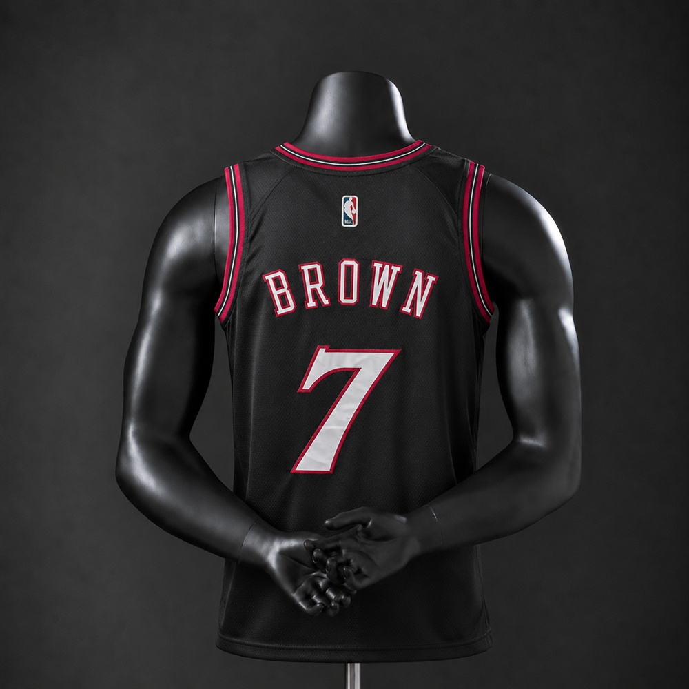 Philadelphia 76ers Hardwood Classic Edition Jaylen Brown #7 NBA Jersey Embroidered Version Foto 2