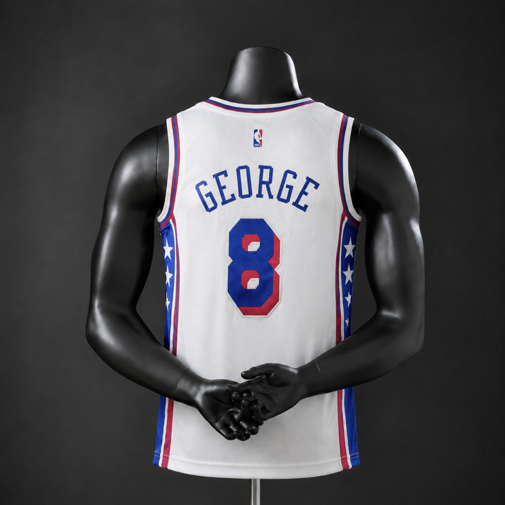 Philadelphia 76ers City Edition George #8 NBA Jersey Embroidered Version Foto 2