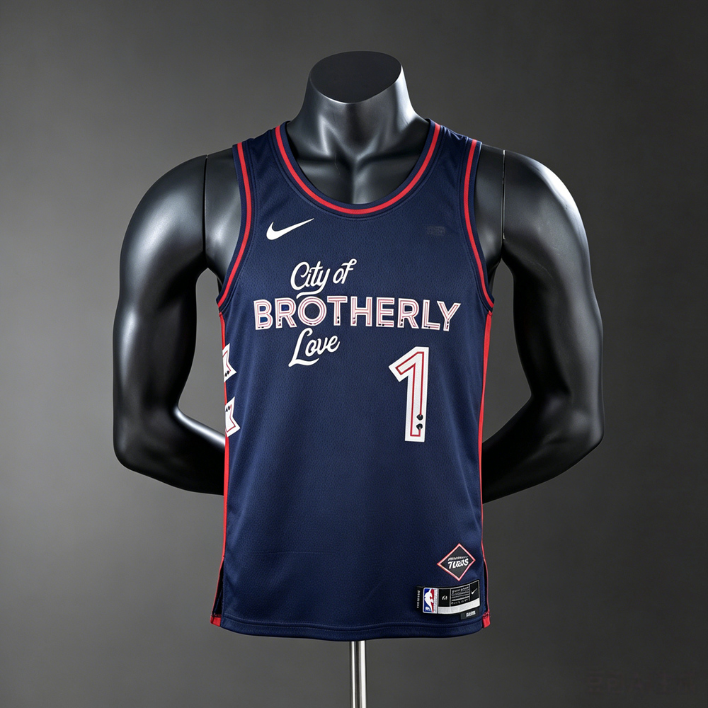 Philadelphia 76ers City Edition Harden #1 NBA Jersey Silk Version