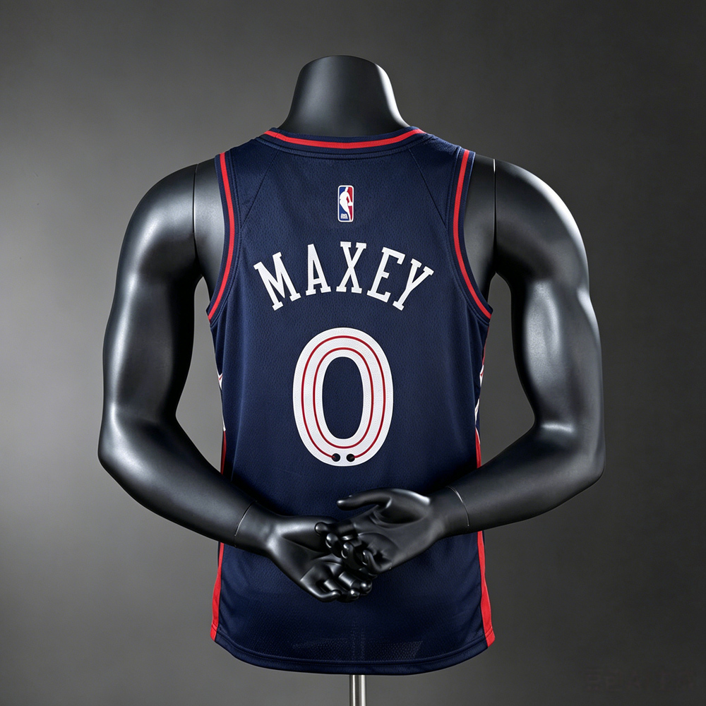 Philadelphia 76ers City Edition Maxey #0 NBA Jersey Silk Version Foto 2