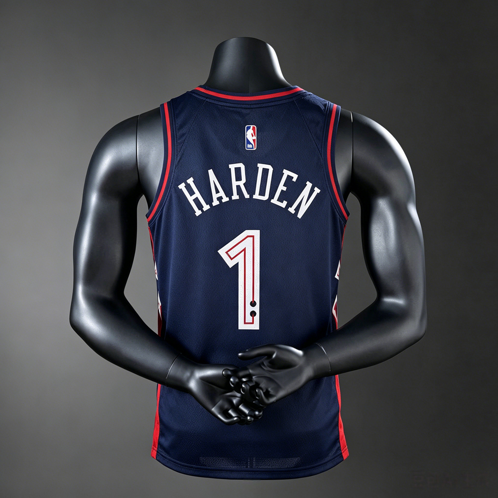 Philadelphia 76ers City Edition Harden #1 NBA Jersey Silk Version Foto 2