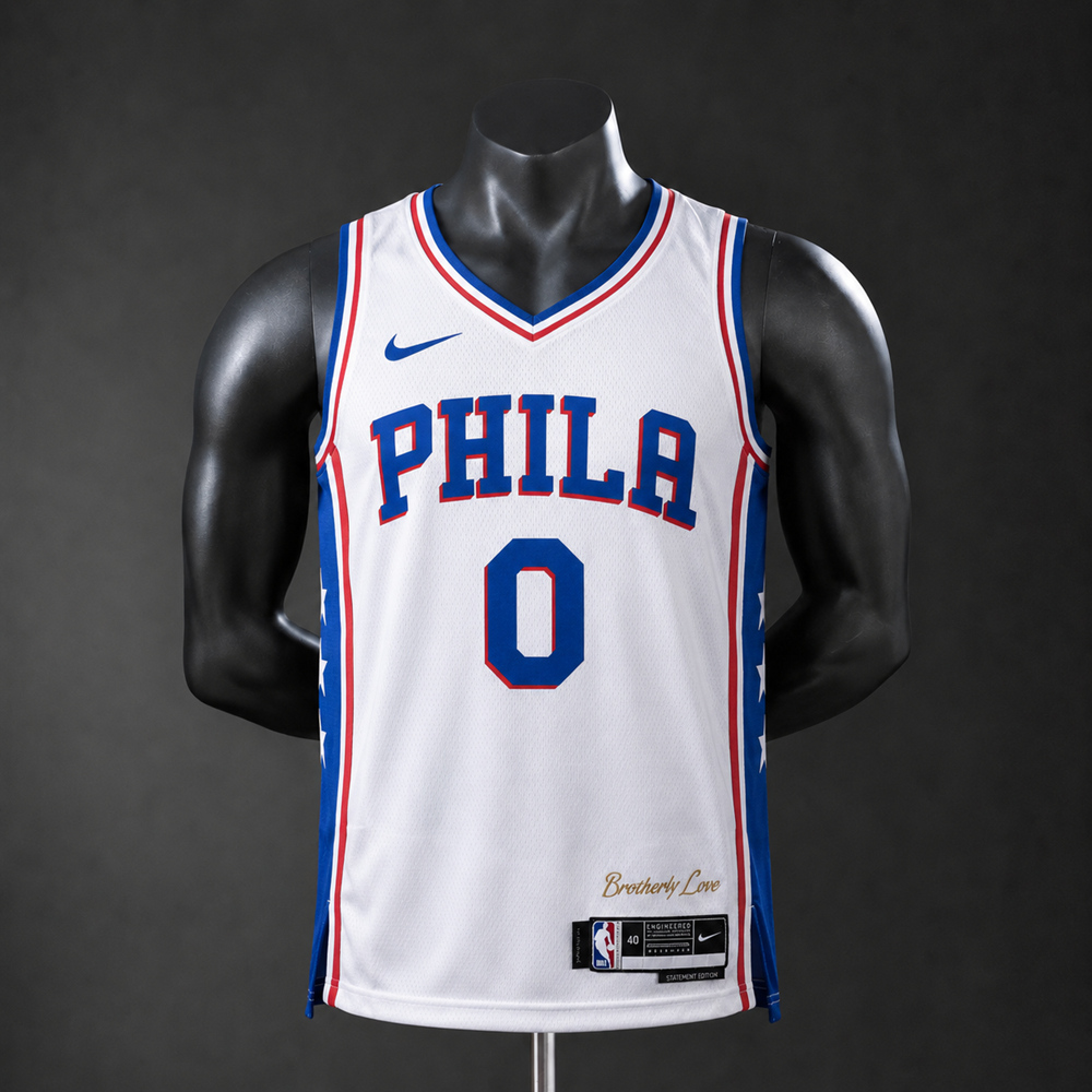 Philadelphia 76ers Statement Edition Maxey #0 NBA Jersey Silk Version