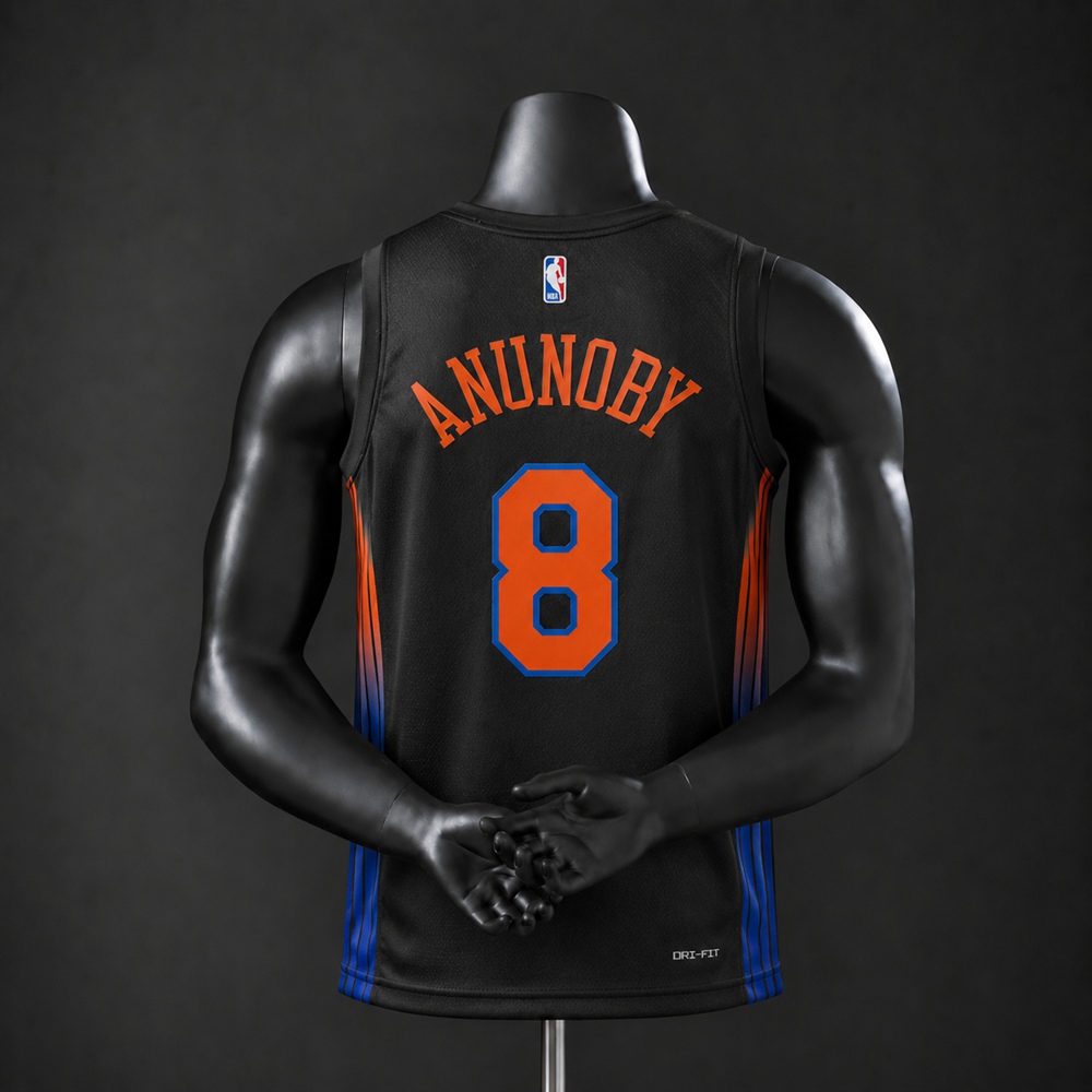 New York Knicks Statement Edition OG Anunoby #8 NBA Jersey Silk Version Foto 2