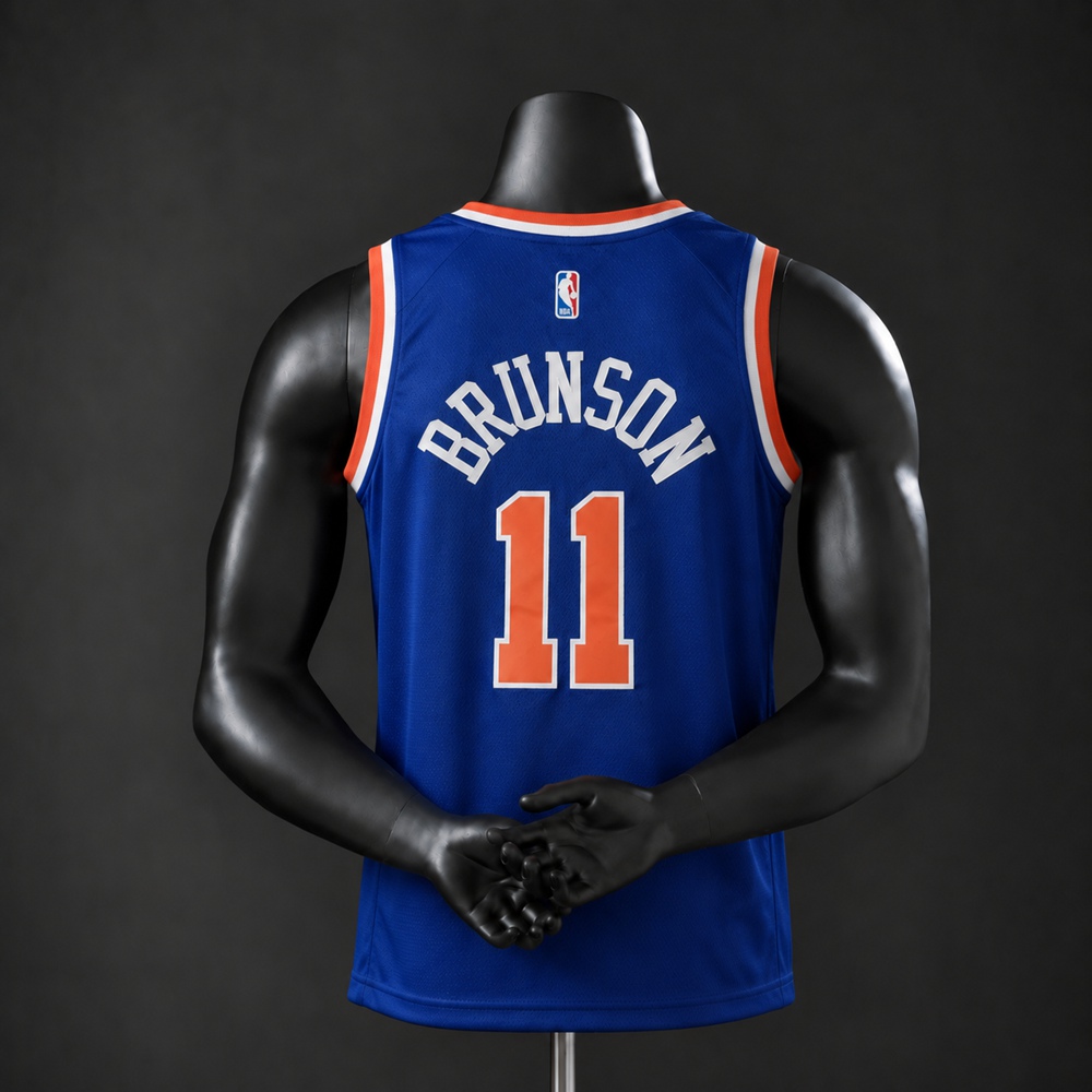New York Knicks City Edition Jalen Brunson #11 NBA Jersey Embroidered Version Foto 2