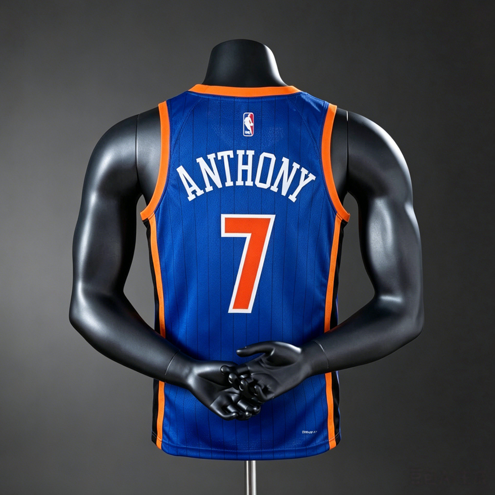 New York Knicks Classic Edition Anthony #7 NBA Jersey Silk Version Foto 2