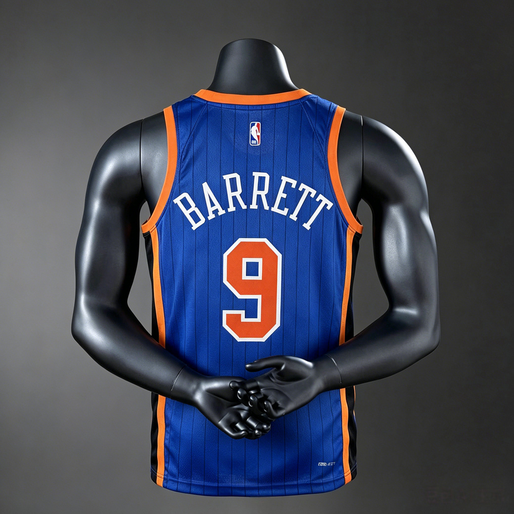 New York Knicks Classic Edition Barrett #9 NBA Jersey Silk Version Foto 2