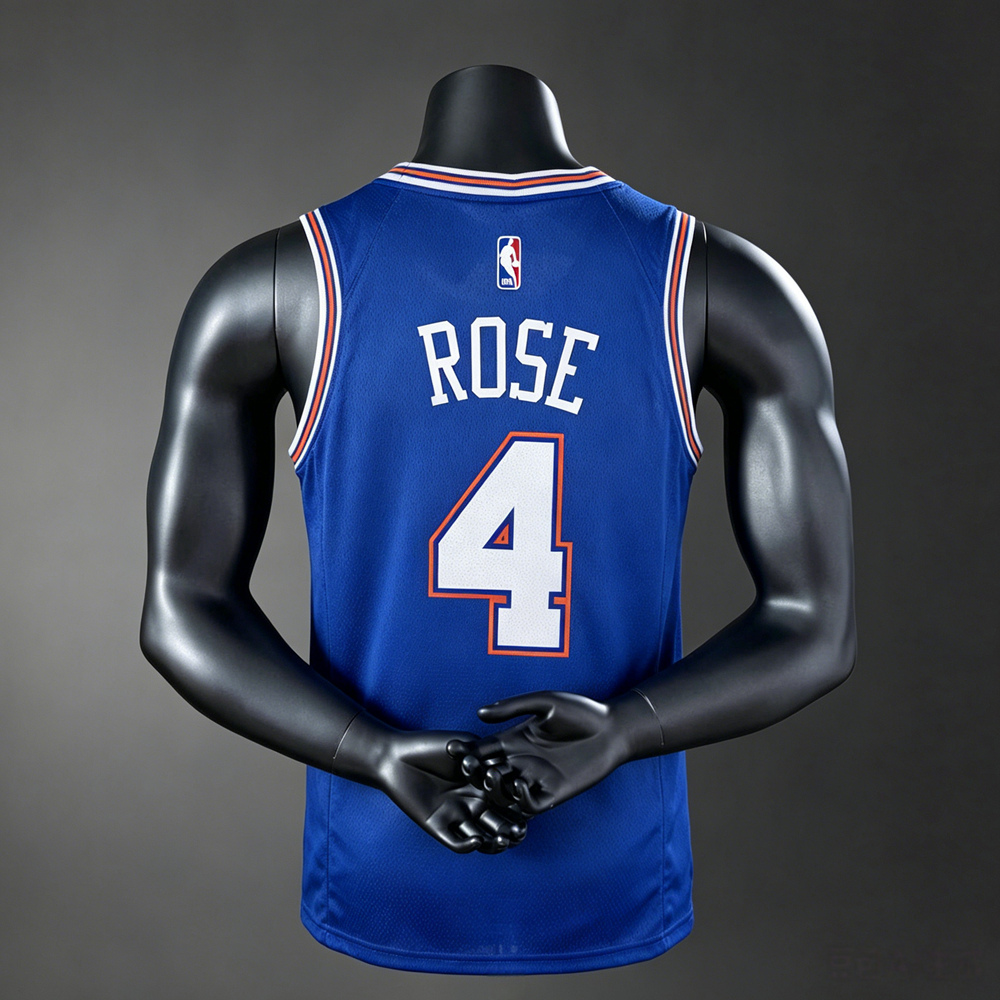 New York Knicks Icon Edition Rose #4 NBA Jersey Silk Version Foto 2