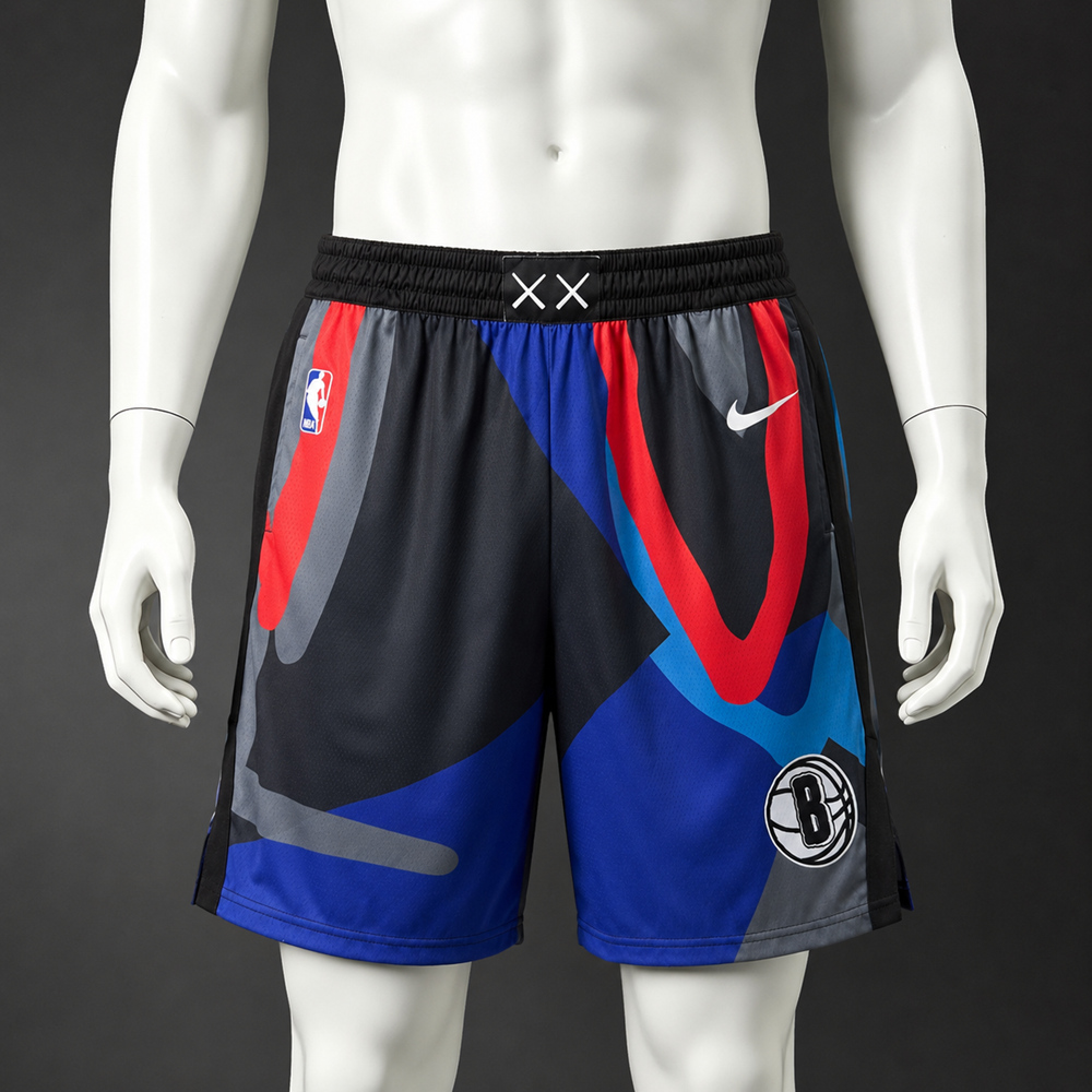 Brooklyn Nets City Edition Basketball NBA Shorts Silk Version