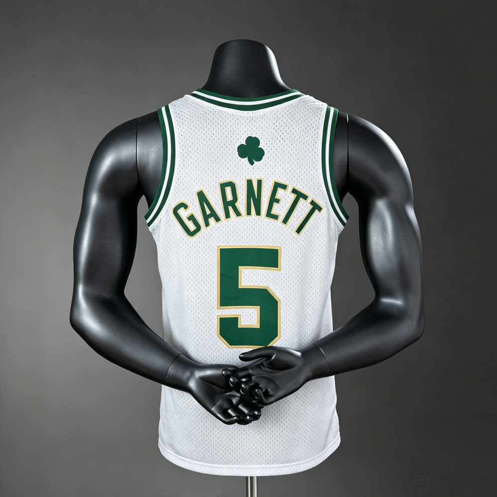 Boston Celtics Hardwood Classics Edition Garnett #5 NBA Jersey Silk Version Foto 2